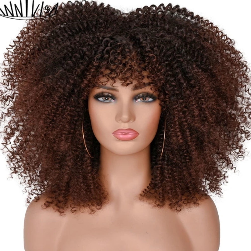 Big Brown Kinky Curly Beauty Full Wig